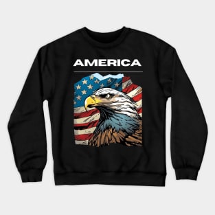 America flags with eagle graphic design Crewneck Sweatshirt